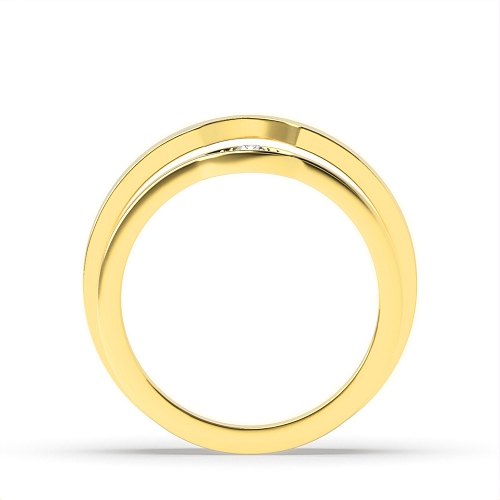 Channel Setting Round Yellow Gold Eye design Couples Engagement Rings