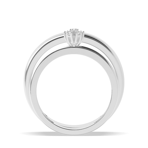 Pave Setting Round Couple band cluster set Naturally Mined Diamond Couples Engagement Rings
