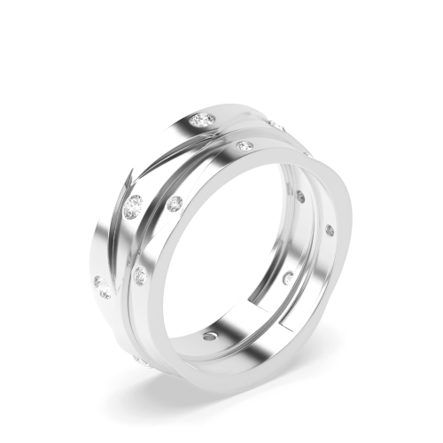Flush Setting Round UniqueOrbit Wedding Diamond Ring