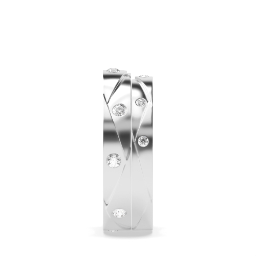 Flush Setting Round Uniqueorbit Naturally Mined Diamond Couples Engagement Rings