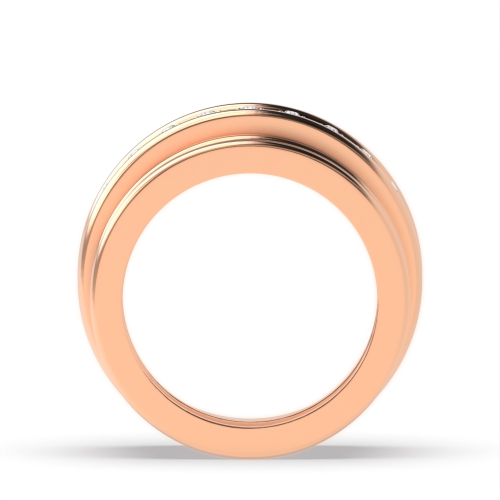 4 Prong Round Rose Gold Eternity couple band Couples Engagement Rings