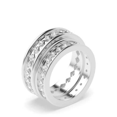 4 Prong Round Eternity couple band Naturally Mined Diamond Couples Engagement Rings