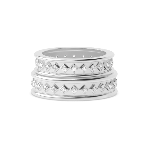 4 Prong Round Eternity couple band Naturally Mined Diamond Couples Engagement Rings