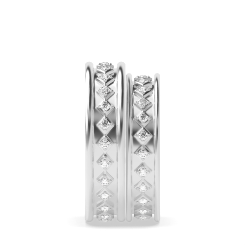 4 Prong Round Eternity couple band Naturally Mined Diamond Couples Engagement Rings