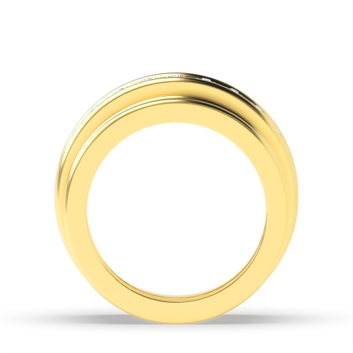4 Prong Round Yellow Gold Eternity couple band Couples Engagement Rings