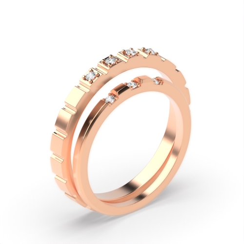 4 Prong Round Rose Gold Marvelous Couples Engagement Rings