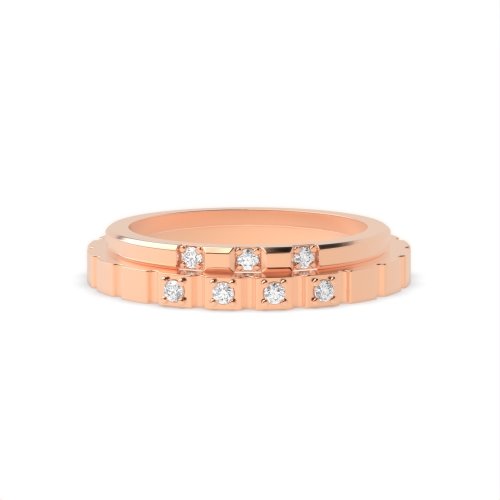 4 Prong Round Rose Gold Marvelous Couples Engagement Rings