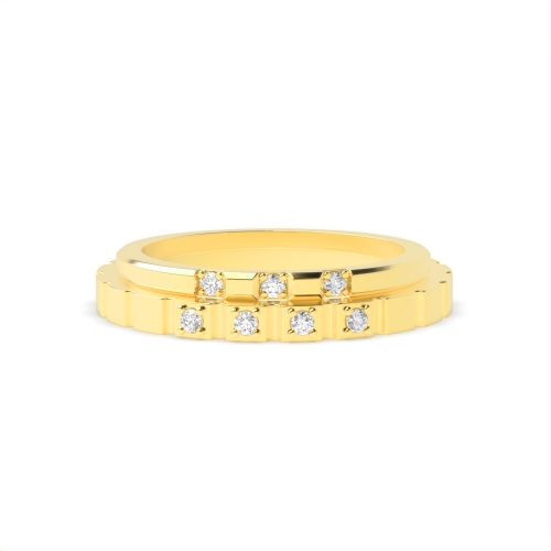 4 Prong Round Yellow Gold Marvelous Couples Engagement Rings
