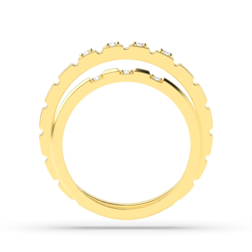 4 Prong Round Yellow Gold Marvelous Couples Engagement Rings