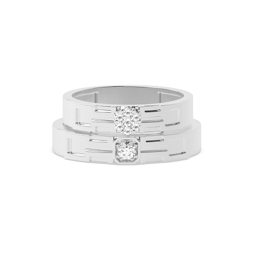 Pave Setting Round Mystical Naturally Mined Diamond Couples Engagement Rings