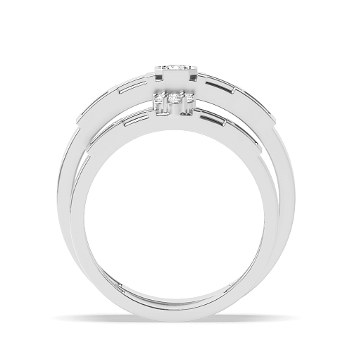Pave Setting Round Mystical Naturally Mined Diamond Couples Engagement Rings
