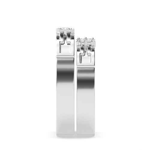 Pave Setting Round Mystical Naturally Mined Diamond Couples Engagement Rings
