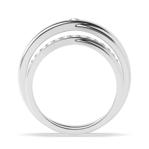 Pave Setting Round Couple band crossover Naturally Mined Diamond Couples Engagement Rings