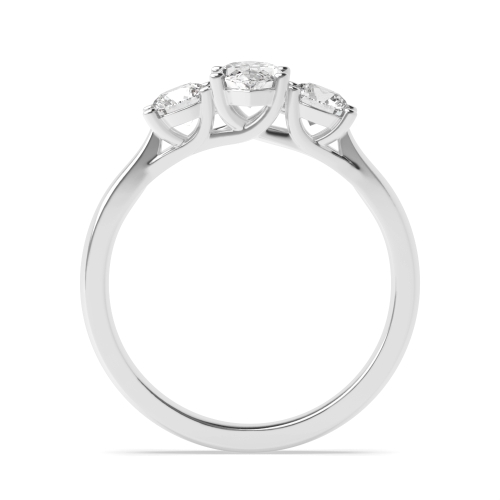 4 Prong Marquise/Round Heirloom Triad Trilogy Diamond Ring