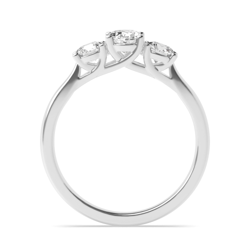 4 Prong Oval/Round Platinum Symphony triad Trilogy Engagement Rings