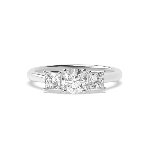 4 Prong Princess/Round Glitz Lab Grown Trilogy Diamond Rings
