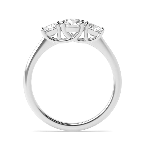 4 Prong Princess/Round Glitz Lab Grown Trilogy Diamond Rings