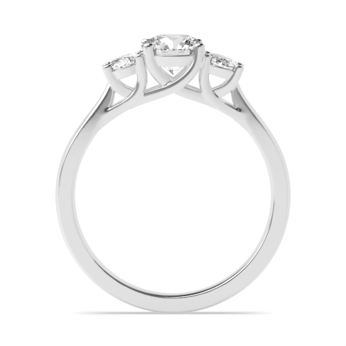 4 Prong Oval/Round Royale triad Lab Grown Trilogy Diamond Rings
