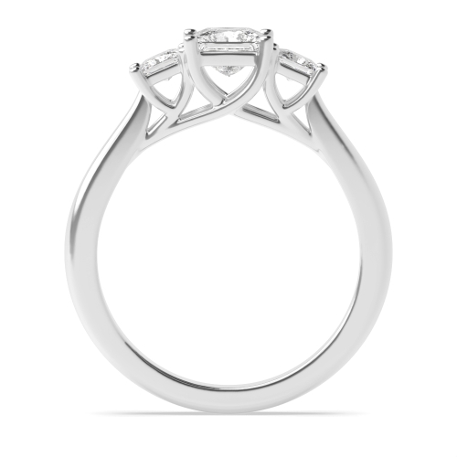 4 Prong Princess Regal triad Lab Grown Trilogy Diamond Rings