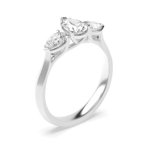 Prong Pear Lab Grown Trilogy Diamond Rings