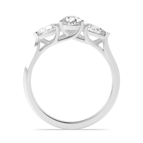 Prong Pear Lab Grown Trilogy Diamond Rings