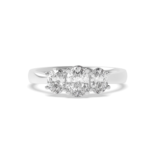 4 Prong Oval Lab Grown Trilogy Diamond Rings