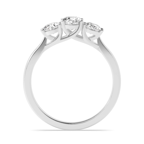 4 Prong Oval Lab Grown Trilogy Diamond Rings