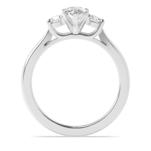 6 Prong Marquise/Round Trilogy Diamond Ring