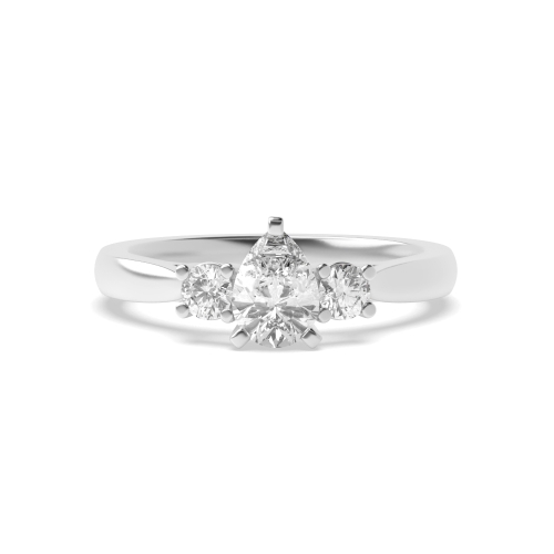 3 Prong Round/Pear Unique Lab Grown Trilogy Diamond Rings