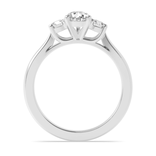 3 Prong Round/Pear Unique Lab Grown Trilogy Diamond Rings