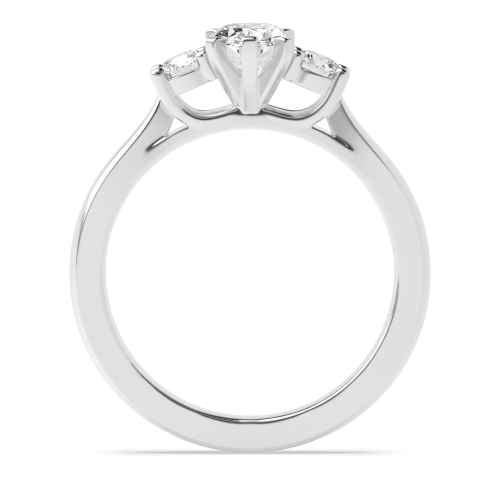 6 Prong Oval/Round Spark Moissanite Diamond Rings