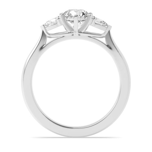 6 Prong Round/Pear Lab Grown Trilogy Diamond Rings