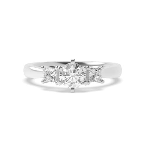 6 Prong Princess/Round Lab Grown Trilogy Diamond Rings