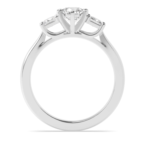 6 Prong Princess/Round Lab Grown Trilogy Diamond Rings