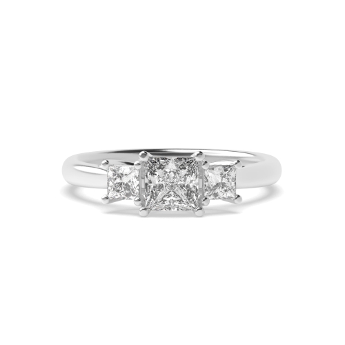 4 Prong Princess Unique Lab Grown Trilogy Diamond Rings