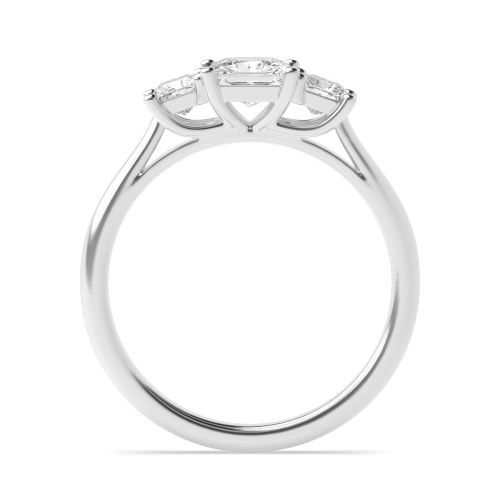 4 Prong Princess Unique Lab Grown Trilogy Diamond Rings