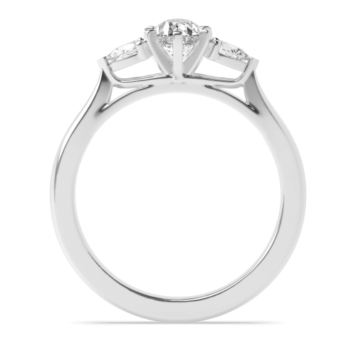 Prong Pear unique Trilogy Diamond Ring