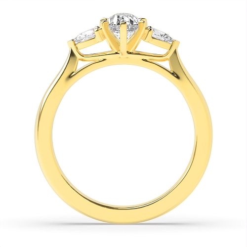 Prong Pear Yellow Gold Unique Diamond Rings