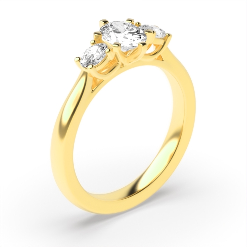 unique oval cut diamond trilogy engagement rings for women