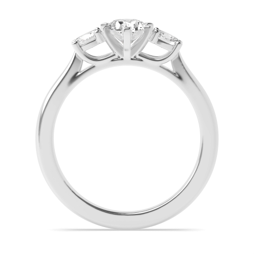 6 Prong Oval Unique Lab Grown Trilogy Diamond Rings