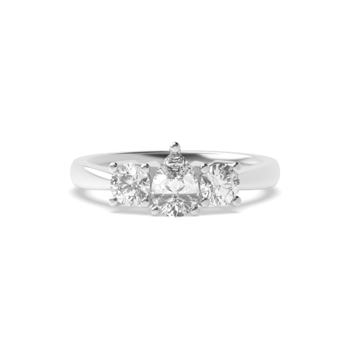 3 Prong Round/Pear Symphony triad Lab Grown Diamond Trilogy Engagement Rings