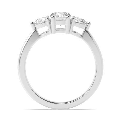 4 Prong Round/Pear Harmony triad Trilogy Engagement Rings