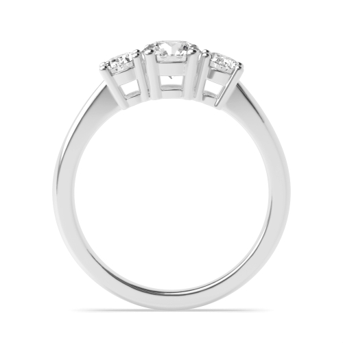 4 Prong Oval/Round Royale triad Trilogy Engagement Rings
