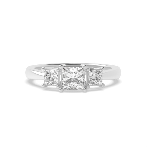 4 Prong Princess Opulence triad Lab Grown Diamond Trilogy Engagement Rings