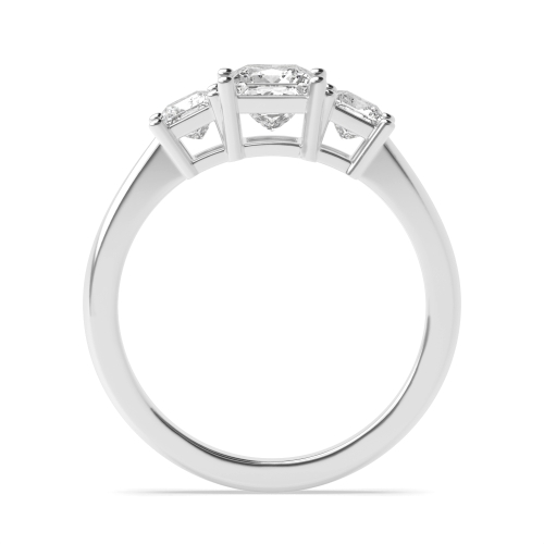 4 Prong Princess Opulence triad Lab Grown Diamond Trilogy Engagement Rings
