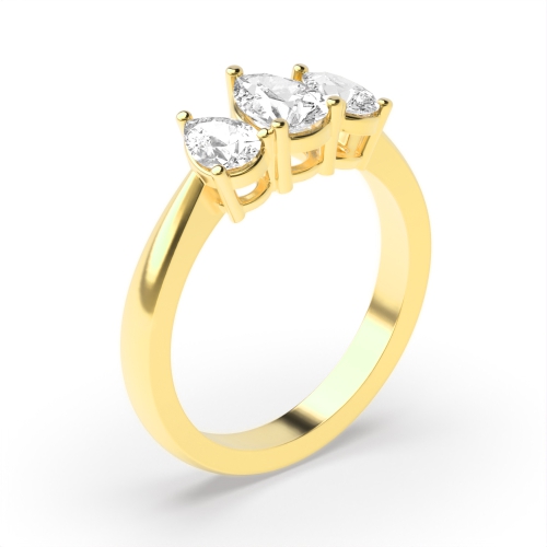 Purchase 4 Prong Setting Pear Trilogy Diamond Ring - Abelini
