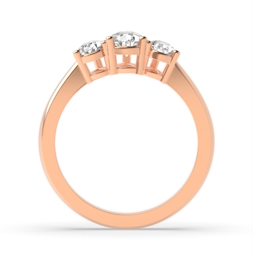 Prong Pear Rose Gold Crossover claws triad Trilogy Engagement Rings
