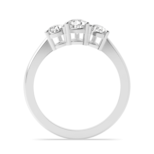 Prong Pear Crossover claws triad Lab Grown Diamond Trilogy Engagement Rings