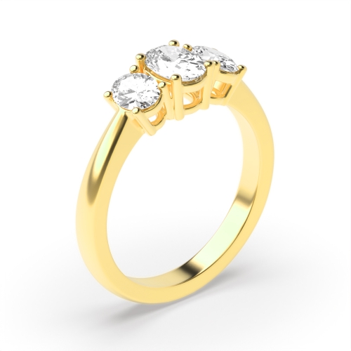 Purchase 4 Prong Setting Oval Trilogy Diamond Ring - Abelini