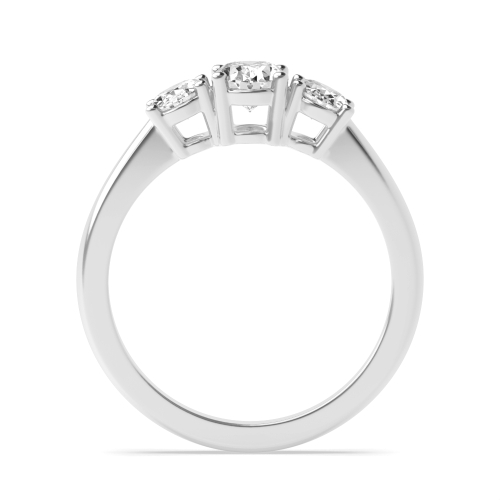 4 Prong Oval Opulence triad Lab Grown Diamond Trilogy Engagement Rings